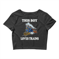 This Boy Loves Trains Gift Train Wagon Lover Gifts T Shirt Crop Top | Artistshot