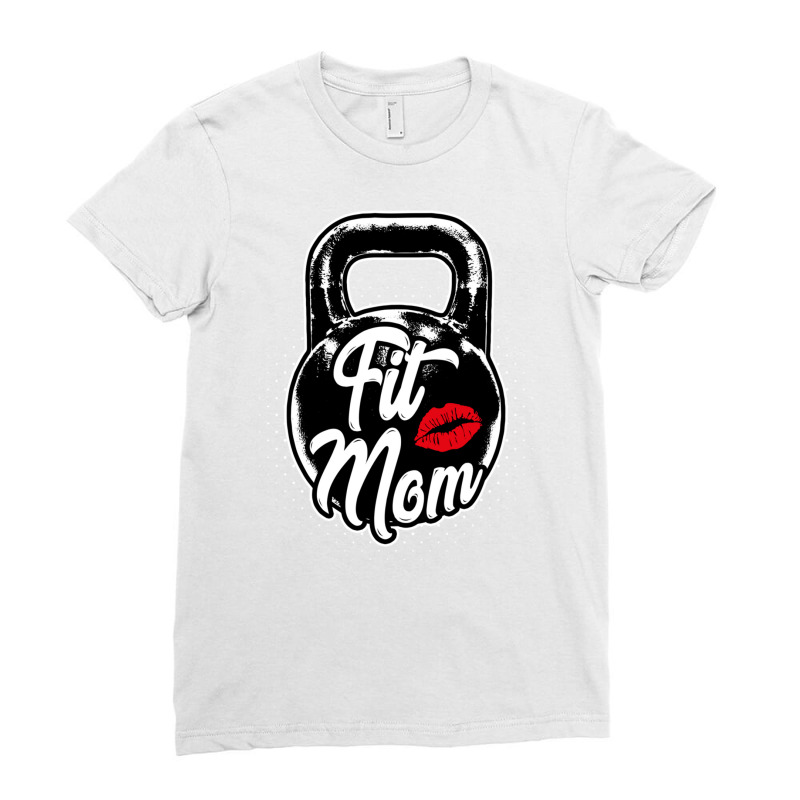 Kettlebell Fit Mom Gym Training Long Sleeve T Shirt Ladies Fitted T-shirt | Artistshot