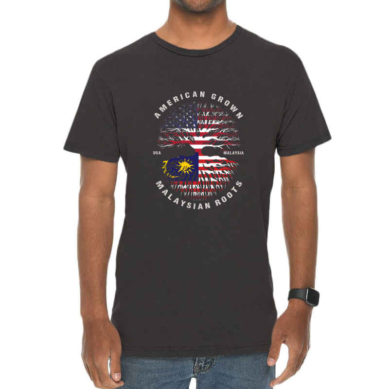 American Grown Malaysian Roots Malaysia Flag Vintage T-Shirt by CathyCurry | Artistshot