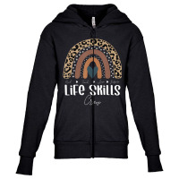 Leopard Rainbow Teacher Student, School Life Skills Crew Youth Zipper Hoodie | Artistshot