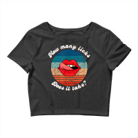 Funny Lips How Many Licks Does It Take Retro Vintage T Shirt Crop Top | Artistshot