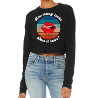 Funny Lips How Many Licks Does It Take Retro Vintage T Shirt Cropped Sweater | Artistshot