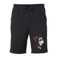 Cute Lady Of The Deadla Calavera Catrina Santa Muerte Fleece Short | Artistshot