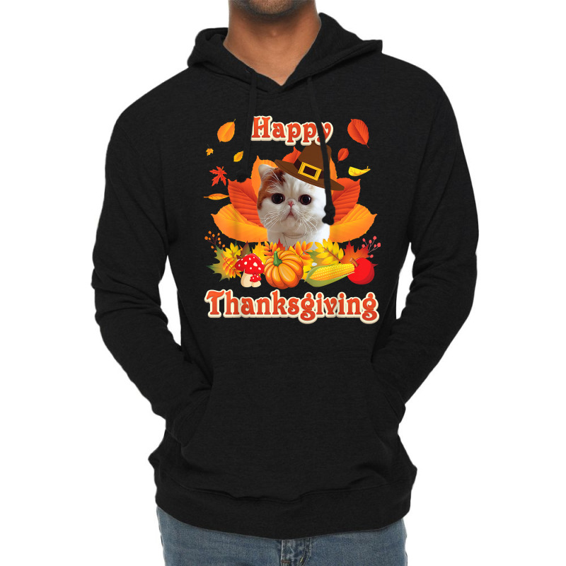 Happy Thanksgiving Exotic Shorthair Cat I'm Thankful For My T Shirt Lightweight Hoodie by alishia3asa | Artistshot