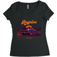 Angleton Texas Retro Vintage 80s 90s Muscle Cars Retrowave Aesthetic Women's Triblend Scoop T-shirt | Artistshot