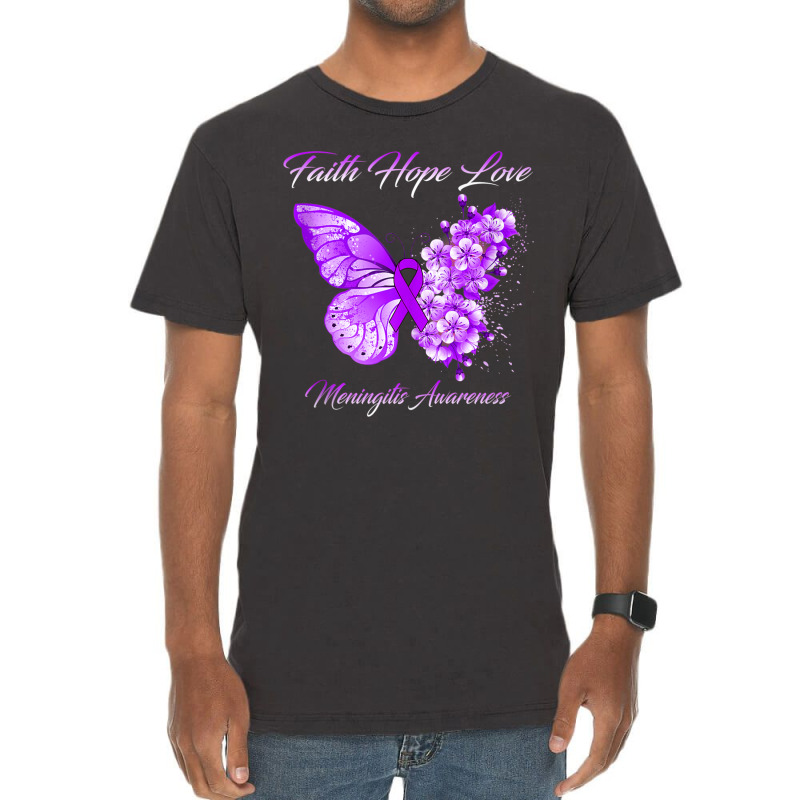 Butterfly Faith Hope Love Meningitis Awareness Tank Top Vintage T-Shirt by cm-arts | Artistshot