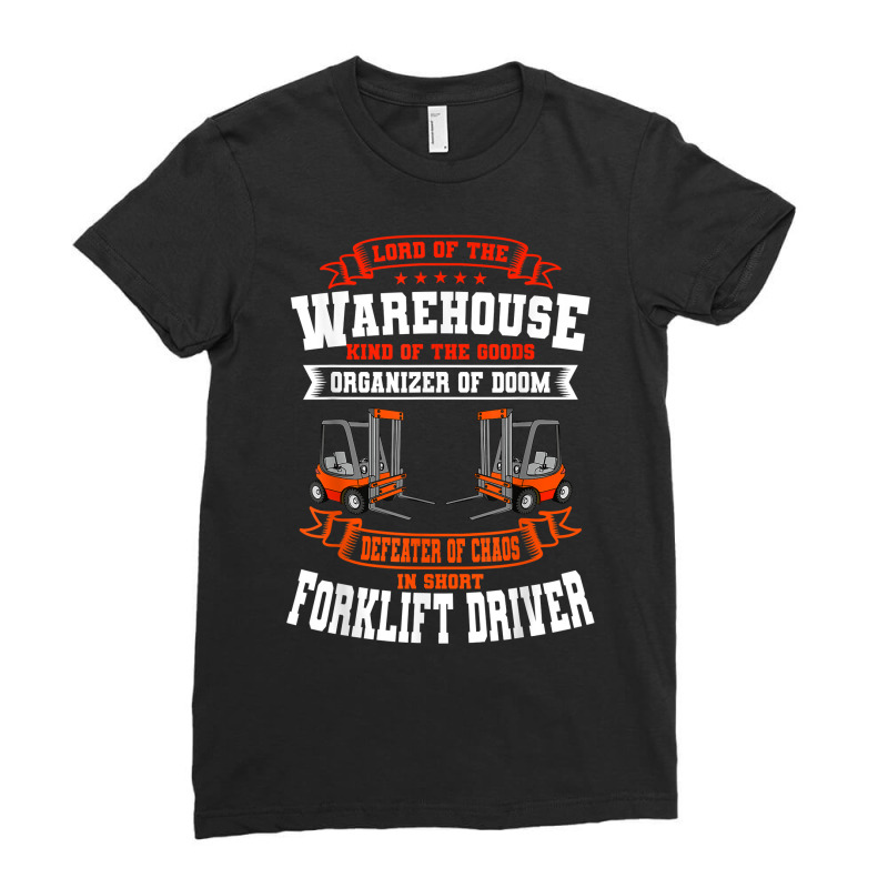 Forklift Operator Material Handler Lift Truck Doom Defeater T Shirt Ladies Fitted T-Shirt by cm-arts | Artistshot