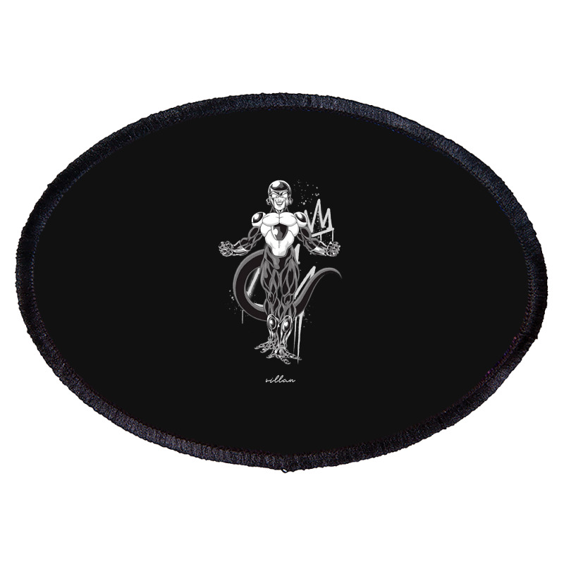 Animer Lover Gift Black Frieza Oval Patch | Artistshot