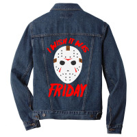 Halloween I Wish It Was Friday - Scary Hockey Mask Men Denim Jacket | Artistshot