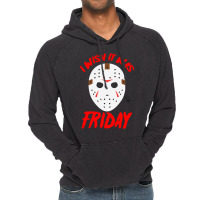 Halloween I Wish It Was Friday - Scary Hockey Mask Vintage Hoodie | Artistshot