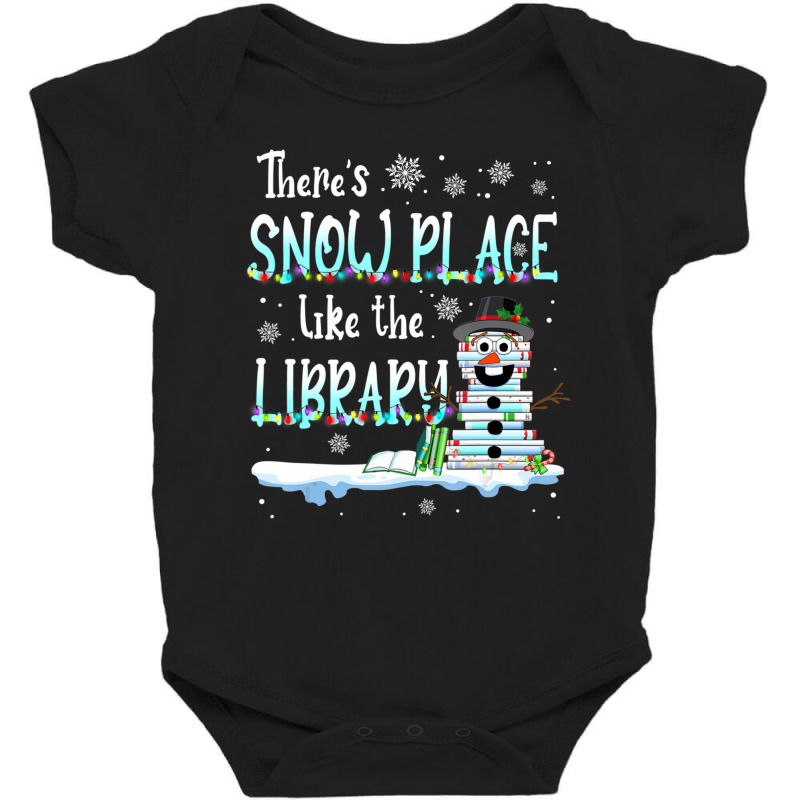 Librarian There's Snow Place Like The Library Christmas Snow Baby Bodysuit by cm-arts | Artistshot