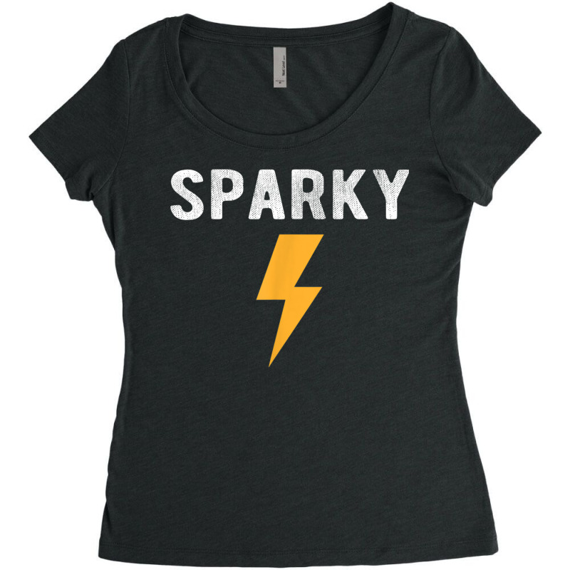 Electrician Gift Funny Sparky Nickname Lightning Bolt Women's Triblend Scoop T-shirt by PokHoude | Artistshot