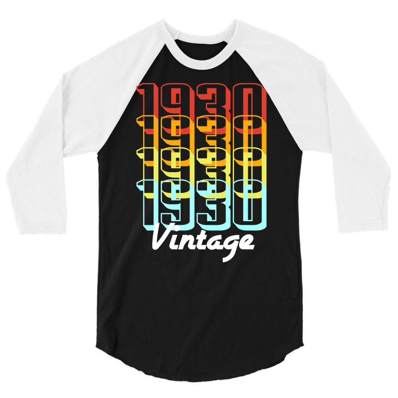 Vintage Since 1930 Old Men Women Retro Sunset 3/4 Sleeve Shirt | Artistshot