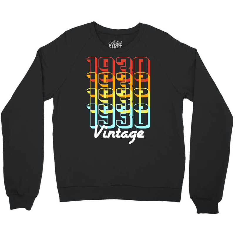 Vintage Since 1930 Old Men Women Retro Sunset Crewneck Sweatshirt | Artistshot