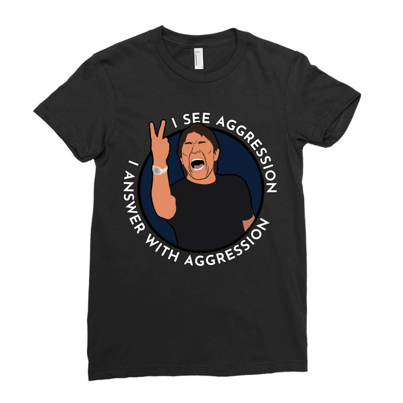 Antonio Conte Answer With Aggression Essential Ladies Fitted T-Shirt by MylaLe | Artistshot