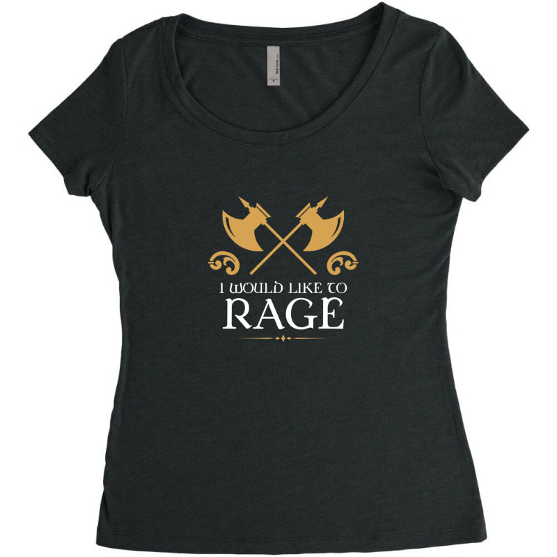 Rage Barbarian Barbarians Warrior Fighter Tabletop Rpg Addict Women's Triblend Scoop T-shirt by WilmaMorgan | Artistshot