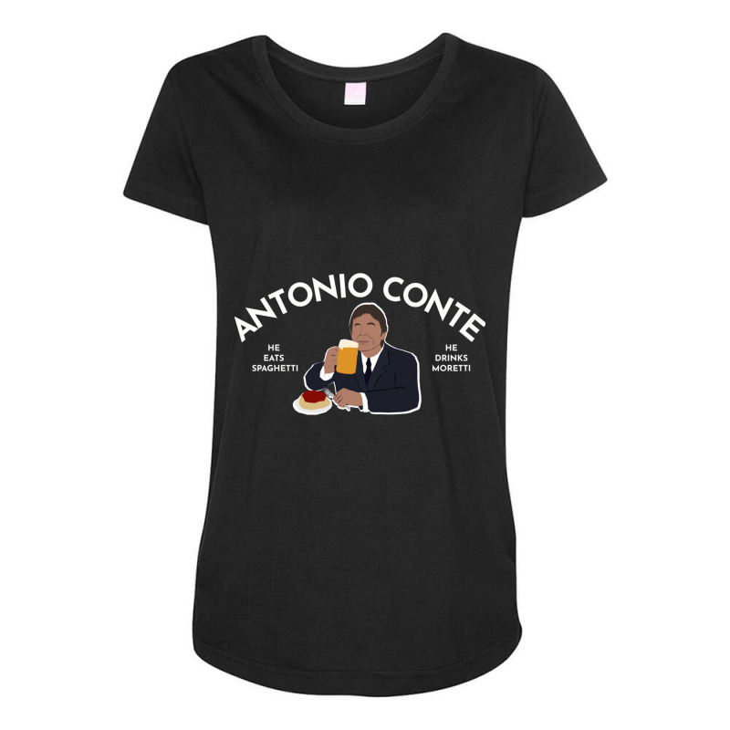 Antonio Conte He Eats Spaghetti He Drink Moretti Essential Maternity Scoop Neck T-shirt by MylaLe | Artistshot