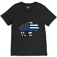 Buffalo Law Enforcement Support Flag V-neck Tee | Artistshot