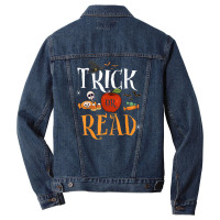 Funny Tricks Or Read Librarian Halloween Costume Book Lover T Shirt Men Denim Jacket | Artistshot