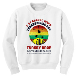 first anuual  wkrp thanksgiving day turkey drop Youth Sweatshirt | Artistshot