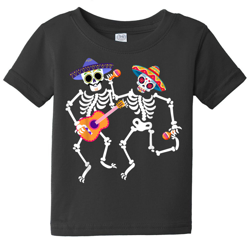 Dancing Skeleton Guitar Dia De Los Muertos Calavera Day Dead T Shirt Baby Tee by cm-arts | Artistshot