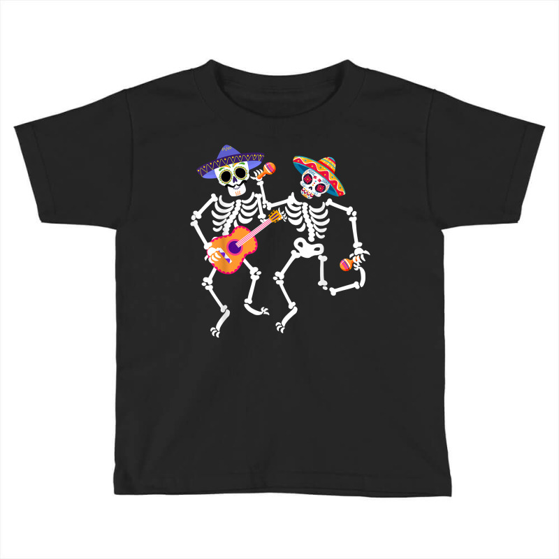 Dancing Skeleton Guitar Dia De Los Muertos Calavera Day Dead T Shirt Toddler T-shirt by cm-arts | Artistshot