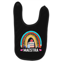 Maestra Boho Rainbow Leopard Spanish Bilingual Teacher Baby Bibs | Artistshot