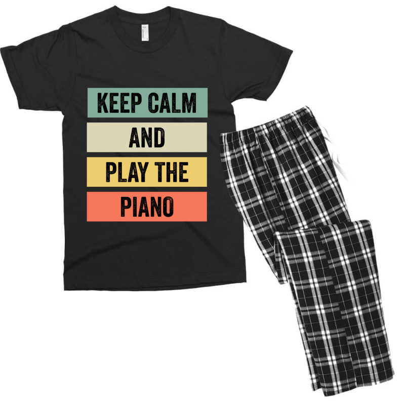 Keep Calm And Play The Piano Men's T-shirt Pajama Set | Artistshot