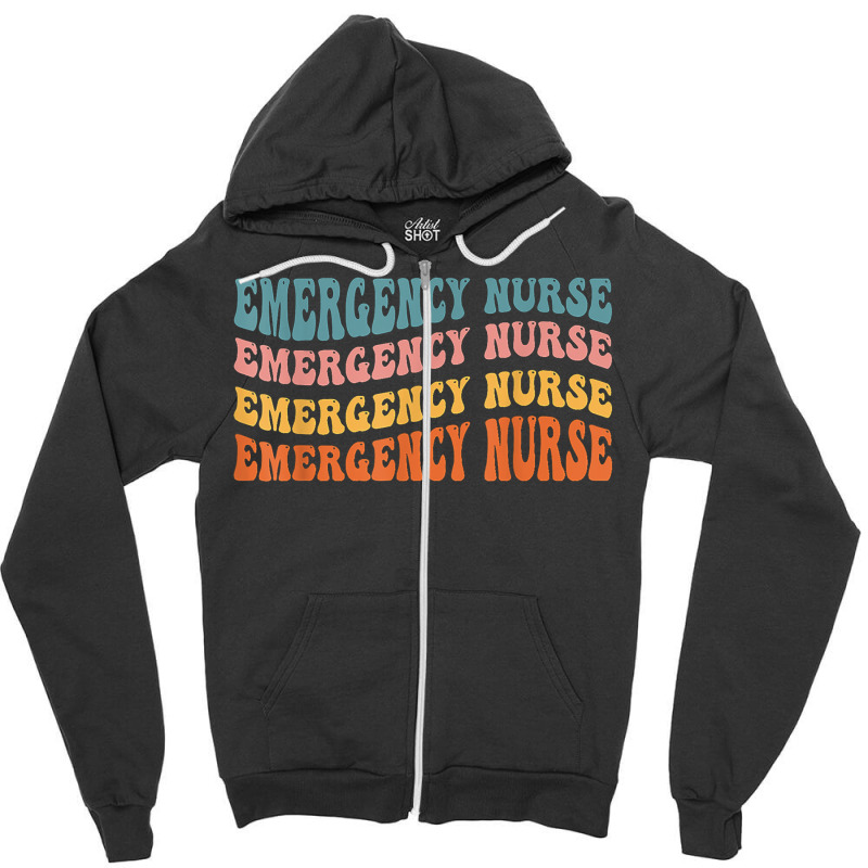 Groovy Emergency Room Nurse Tech Emergency Department Nurse T Shirt Zipper Hoodie | Artistshot