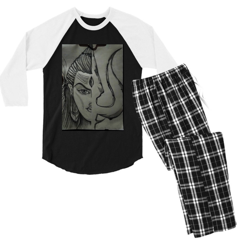 Lord Shiva Art Men's 3/4 Sleeve Pajama Set | Artistshot