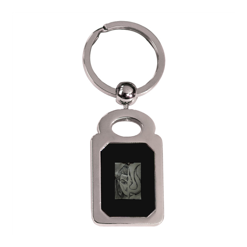 Lord Shiva Art Silver Rectangle Keychain | Artistshot