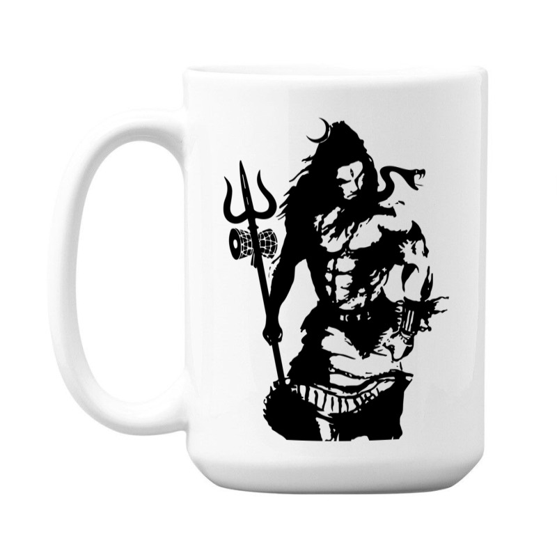 Lord Shiva Art Angry Trishul 15 Oz Coffee Mug | Artistshot