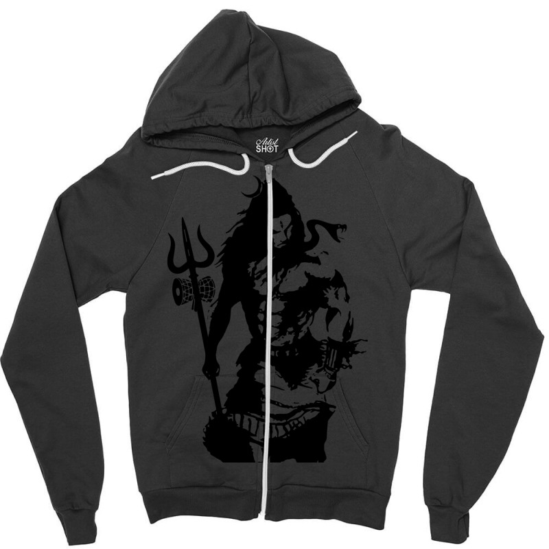 Lord Shiva Art Angry Trishul Zipper Hoodie | Artistshot