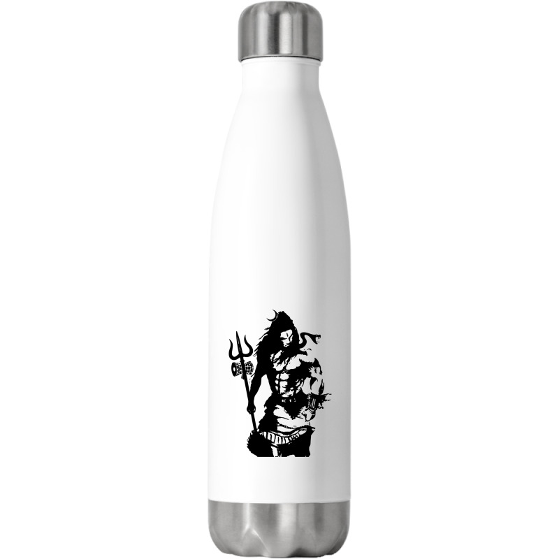 Lord Shiva Art Angry Trishul Stainless Steel Water Bottle | Artistshot