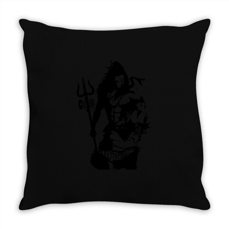 Lord Shiva Art Angry Trishul Throw Pillow | Artistshot