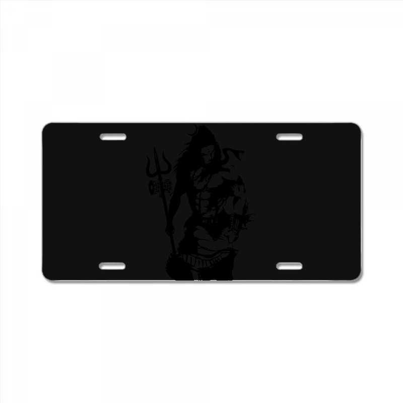 Lord Shiva Art Angry Trishul License Plate | Artistshot