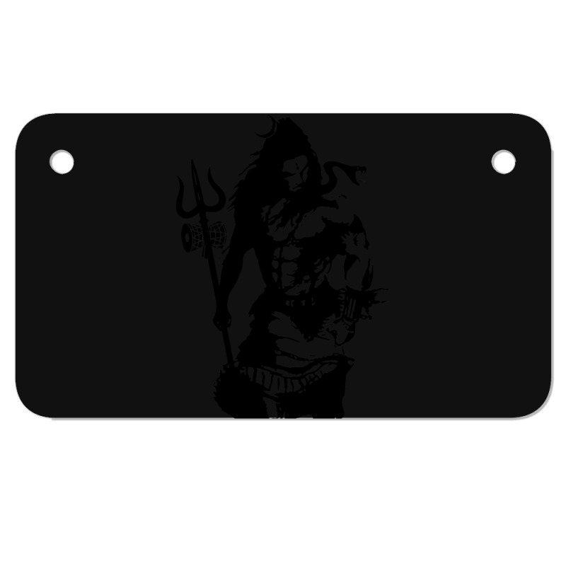 Lord Shiva Art Angry Trishul Motorcycle License Plate | Artistshot