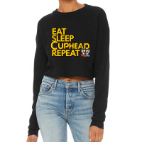 Cuphead Tshirt  Eat Sleep Cuphead Repeat Cropped Sweater | Artistshot