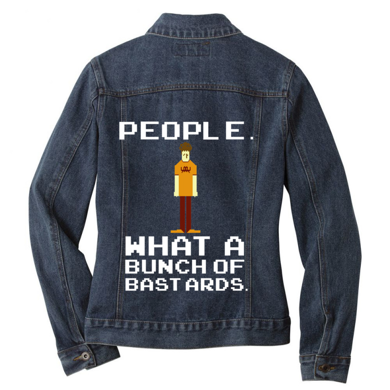 People, What A Bunch Of Bastards - Roy, It Crowd Ladies Denim Jacket by TIMOTHYLAVINE | Artistshot