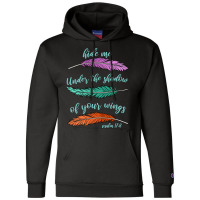 Under Wings Christian Gift Design Jesus Religious God Print Champion Hoodie | Artistshot