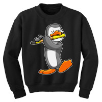 Penguin At Music With Flute Youth Sweatshirt | Artistshot