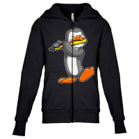 Penguin At Music With Flute Youth Zipper Hoodie | Artistshot