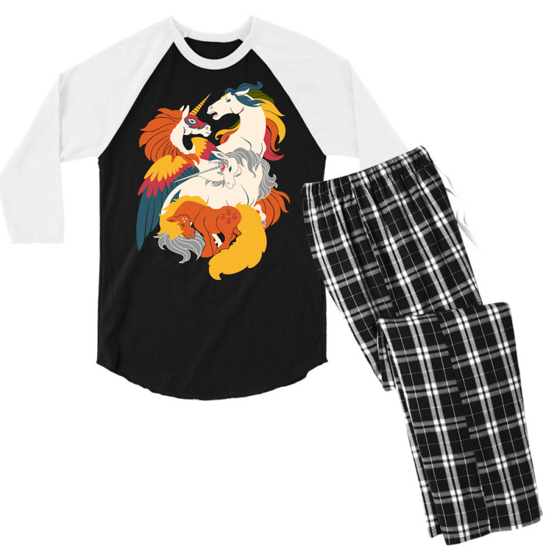 Four Horses Of The Nostalgialypse Men's 3/4 Sleeve Pajama Set | Artistshot