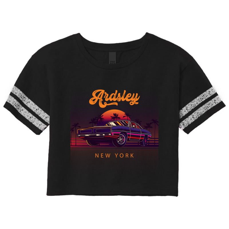 Ardsley New York Retro Vintage 80s 90s Muscle Cars Retrowave Aesthetic Scorecard Crop Tee by pancakespienova | Artistshot