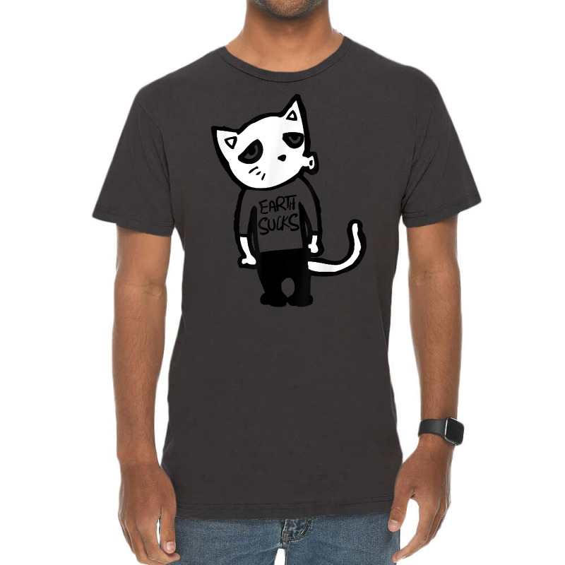 Earth Sucks Cat Feline Kittens Lovers T Shirt Vintage T-shirt | Artistshot