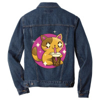 Boba Tea Cat Bubble Tea Kawaii Japanese Anime Neko-frb8h Men Denim Jacket | Artistshot