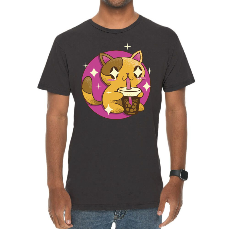 Boba Tea Cat Bubble Tea Kawaii Japanese Anime Neko-frb8h Vintage T-shirt | Artistshot