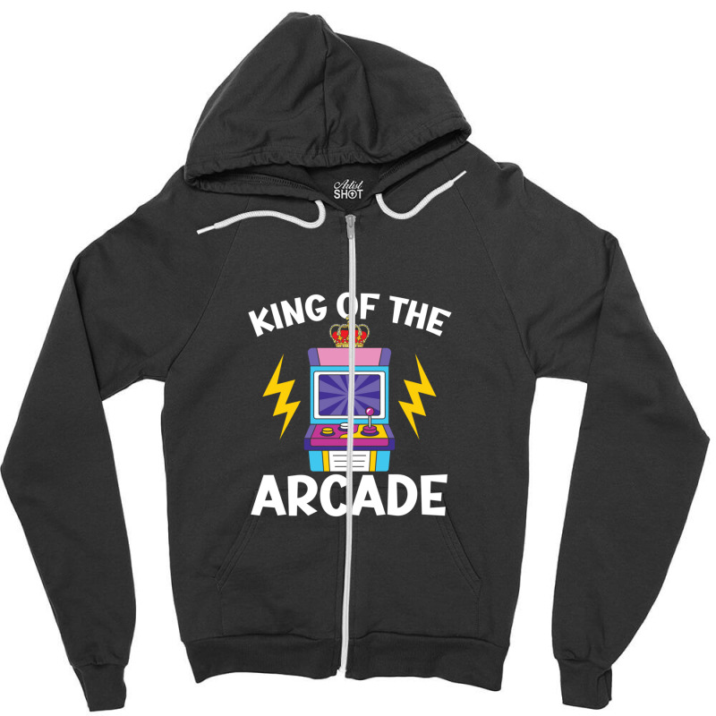 King Of The Arcade Games Video Game Gaming Gamer Zipper Hoodie by TerryRichard | Artistshot