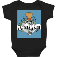 Master Raccoon Plays Genius Piano Tune Baby Bodysuit | Artistshot