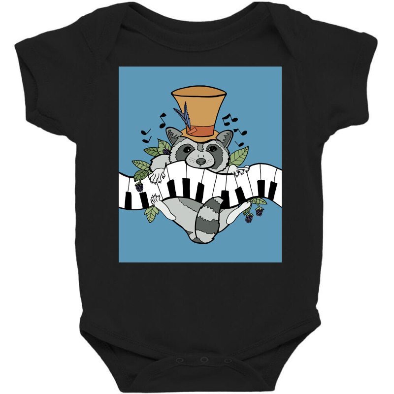 Master Raccoon Plays Genius Piano Tune Baby Bodysuit by Kenlofu52 | Artistshot